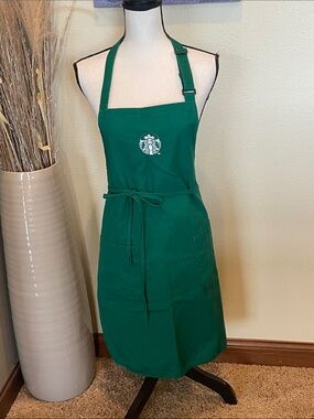 Starbucks Coffee Seattle WA Dark Green Logo Apron with Adjustable Neck Strap